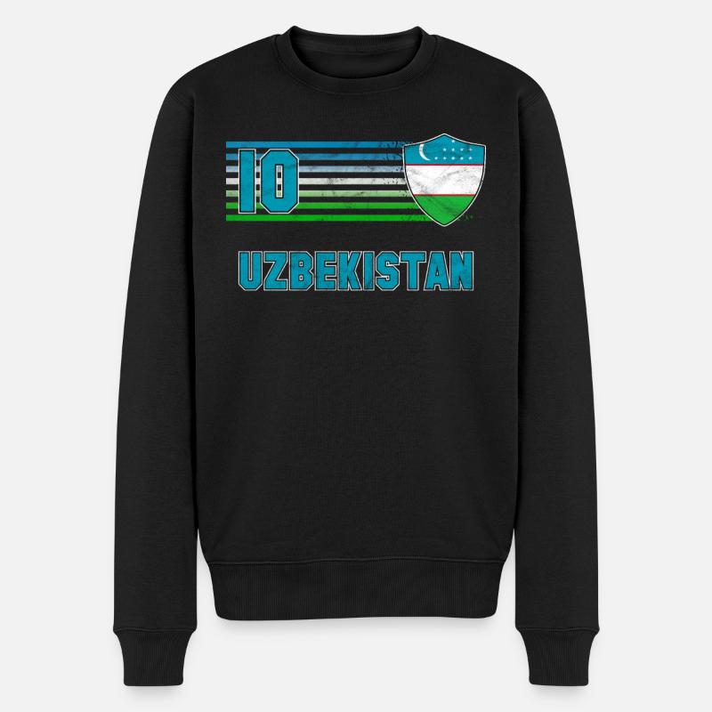Usbekistan - Männer Premium Bio Pullover - Schwarz