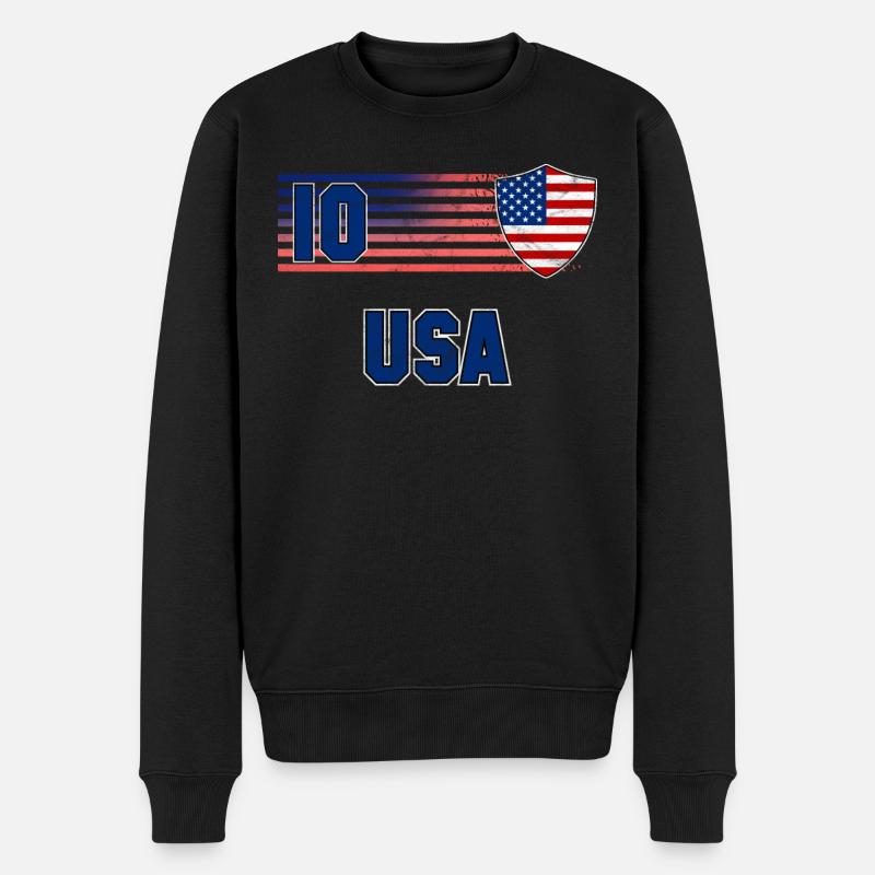 USA - Männer Premium Bio Pullover - Schwarz