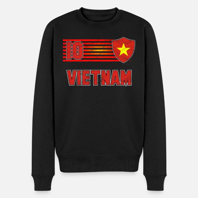 Vietnam - Männer Premium Bio Pullover - Schwarz