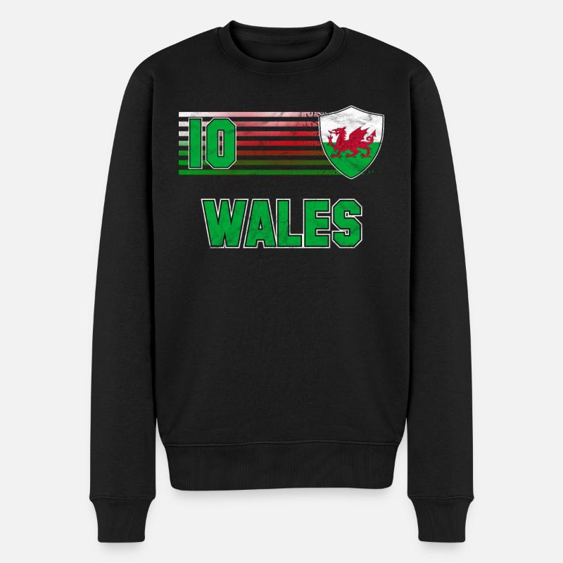 Wales - Männer Premium Bio Pullover - Schwarz