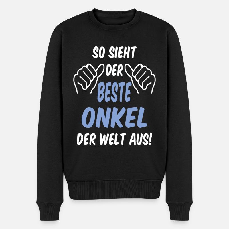 bester Onkel der Welt Pate Patenonkel - Männer Premium Bio Pullover - Schwarz