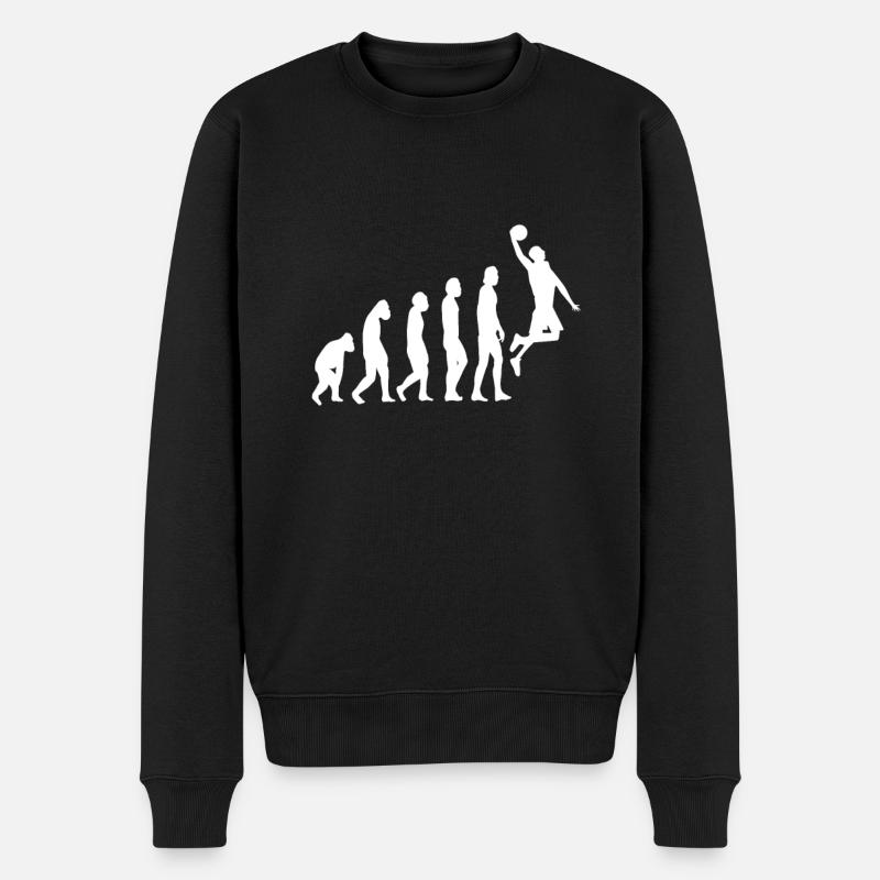Basketball Evolution Dunking Retro - Männer Premium Bio Pullover - Schwarz