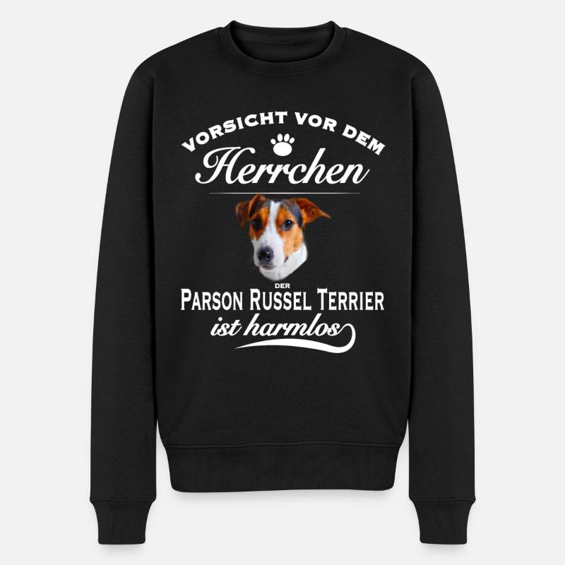 Parson Russel Terrier - Vorsicht vor dem Herrchen - Männer Premium Bio Pullover - Schwarz