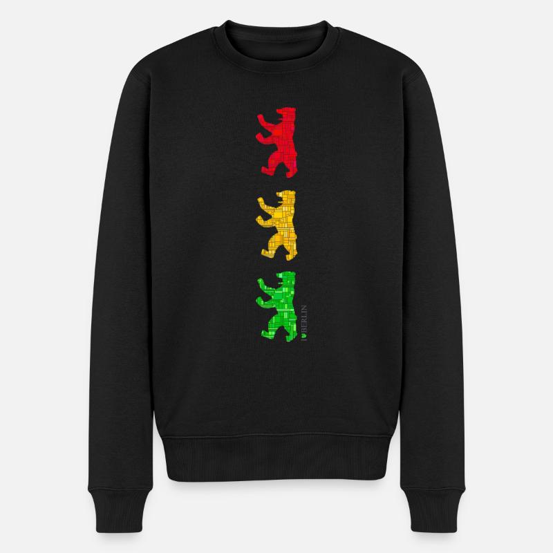 Berlin - Berliner Bär - I Love Berlin - Bär Ampel - Männer Premium Bio Pullover - Schwarz