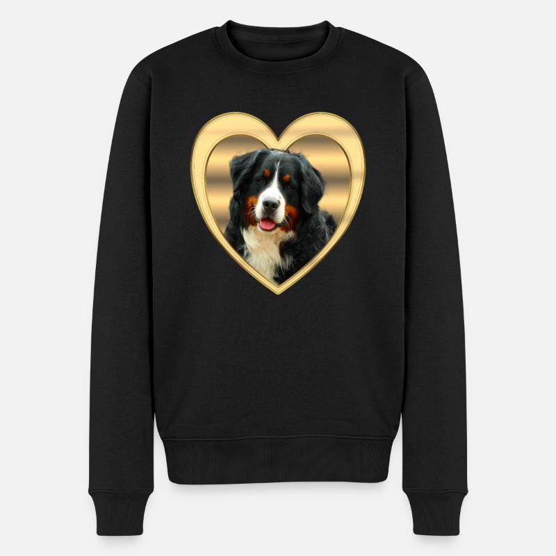 Berner Sennenhund - Berner Sennenhund Hund - Herz - Männer Premium Bio Pullover - Schwarz