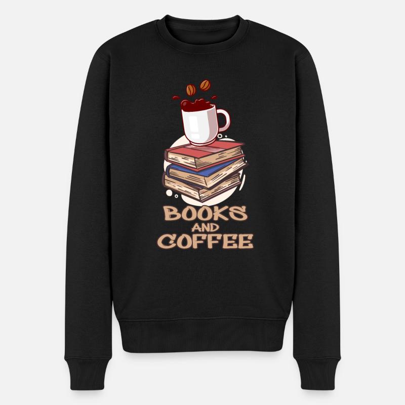 Books coffee coffee livres écrivain - Pull Premium bio Homme - noir