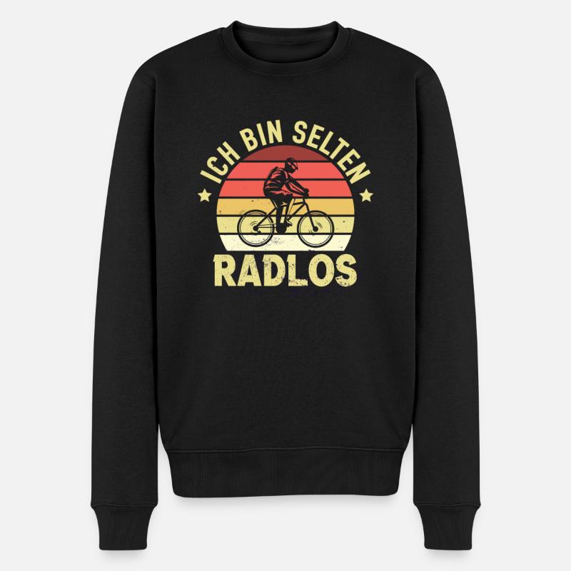 Ich Bin Selten Radlos Vintage Fahrradfahrer Biken - Männer Premium Bio Pullover - Schwarz
