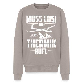 Segelflug - Männer Premium Bio Pullover - Taupe - Vorne - Nico (187cm)