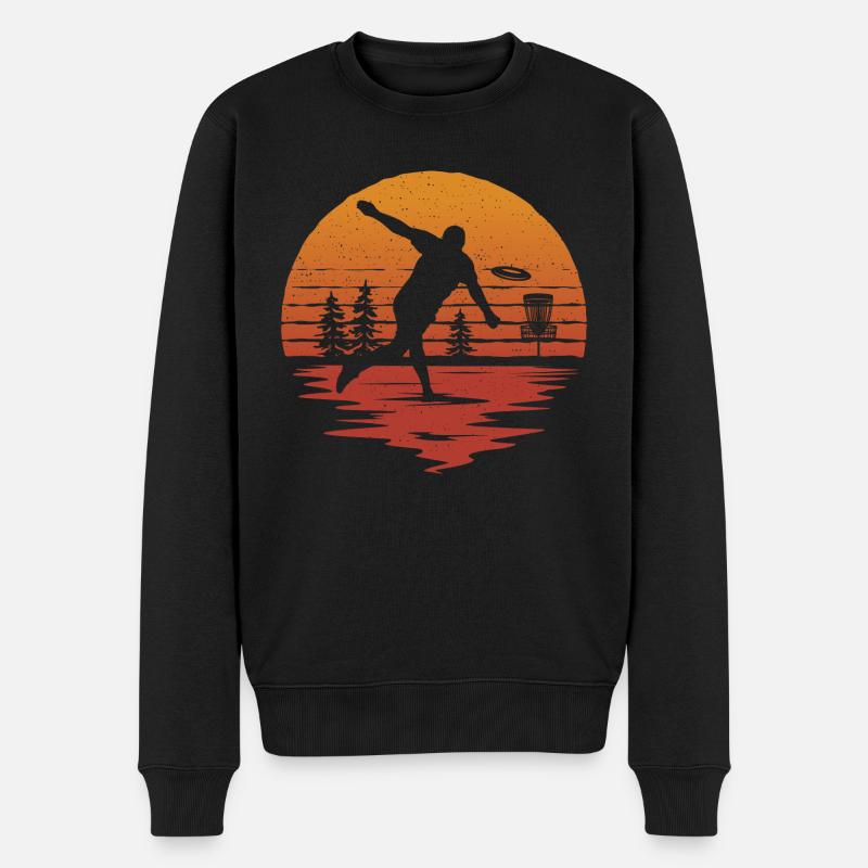 Disc Golf Spieler Vintage Grafik Frisbees Discgolf - Männer Premium Bio Pullover - Schwarz