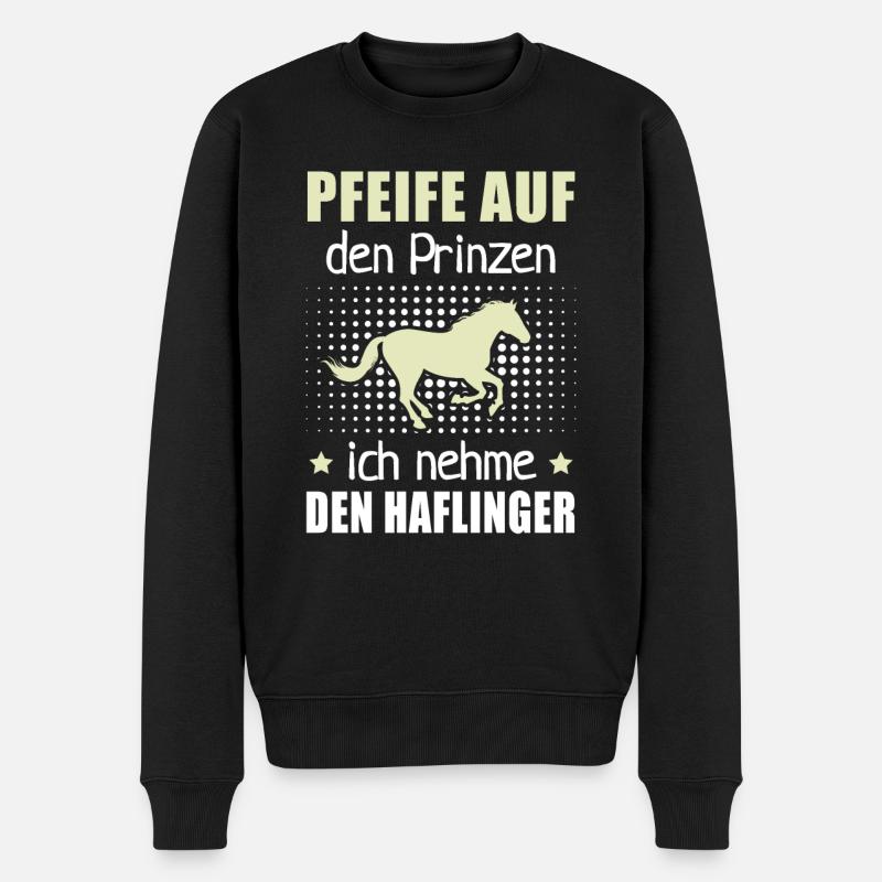 Pfeife Prinzen Nehme Haflinger Pferderasse Reithof - Männer Premium Bio Pullover - Schwarz