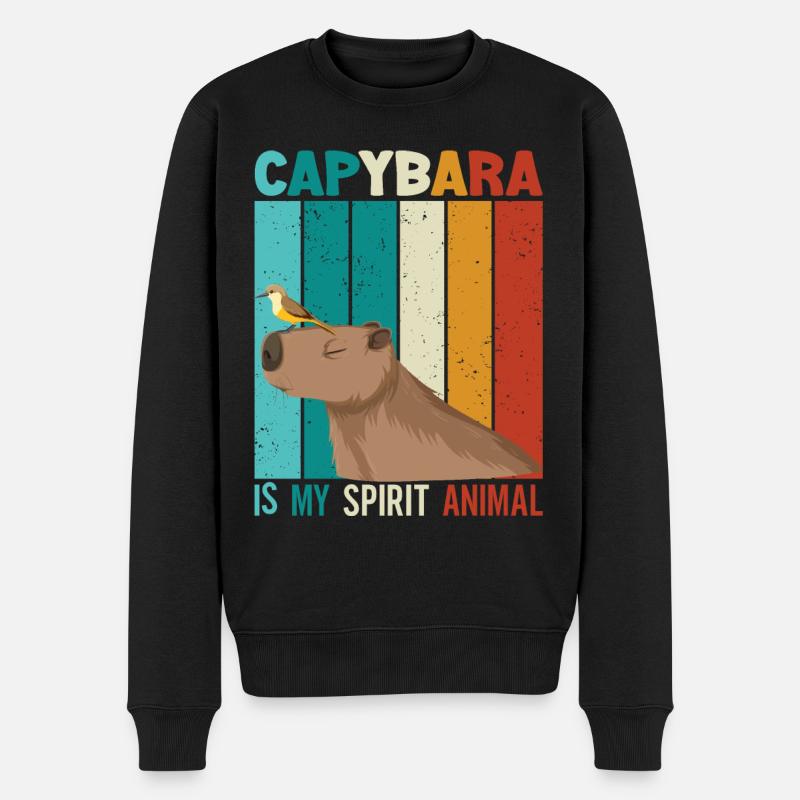 Wasserschwein Capybara Lover Capybara Fan - Männer Premium Bio Pullover - Schwarz