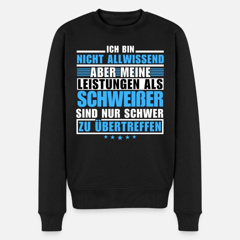 Unübertroffene Leistung als Schweißer - Männer Premium Bio Pullover - Schwarz