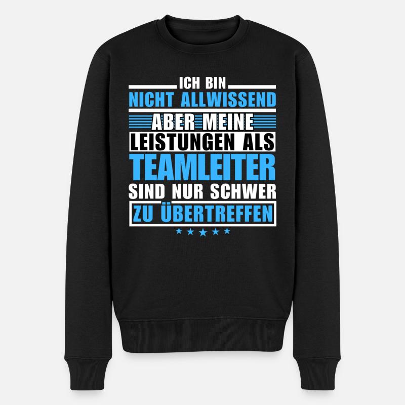 Unübertroffene Leistung als Teamleiter - Männer Premium Bio Pullover - Schwarz
