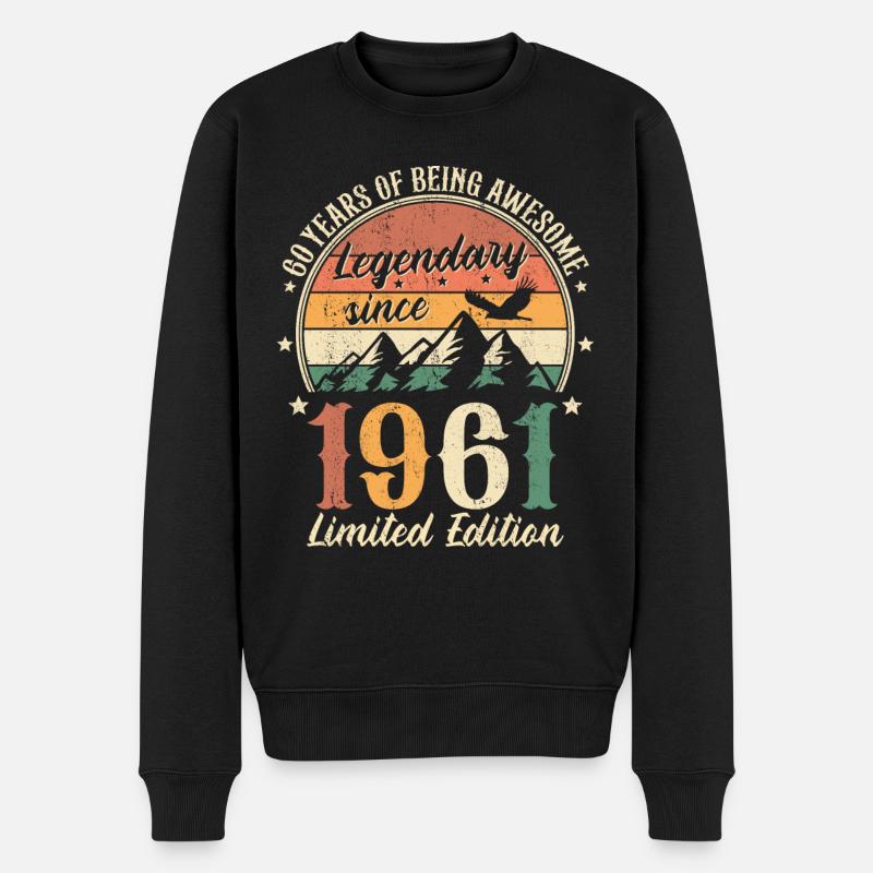 60 Jahre Retro Geburtstag Legendär seit 1961 - Männer Premium Bio Pullover - Schwarz