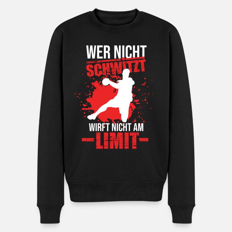 Wer nicht schwitzt Handball Handballer Ballsport - Männer Premium Bio Pullover - Schwarz