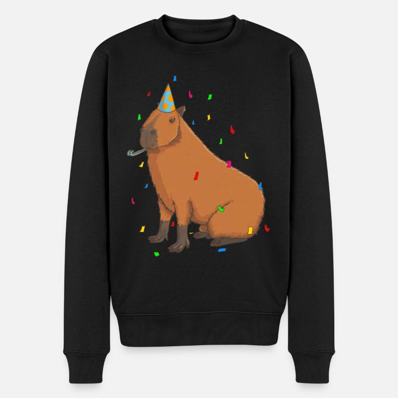 Anniversaire de Capybara - Pull Premium bio Homme - noir