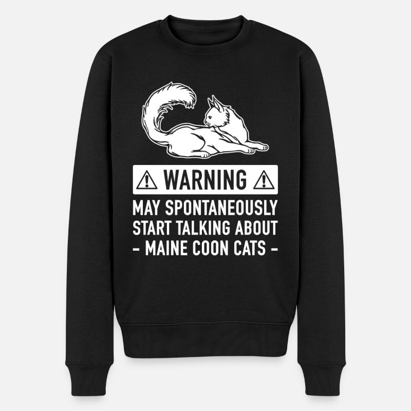 Maine Coon Katzen-Geschenk - Männer Premium Bio Pullover - Schwarz