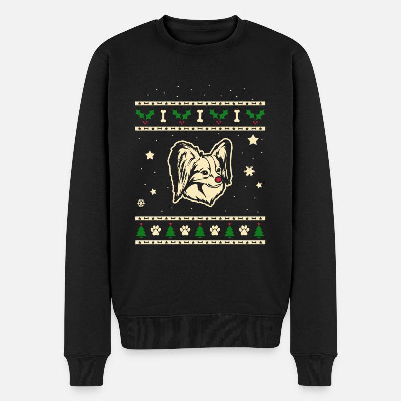 Papillon Weihnachtsgeschenk - Männer Premium Bio Pullover - Schwarz