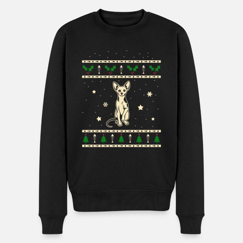 Sphynx Weihnachtsgeschenk - Männer Premium Bio Pullover - Schwarz