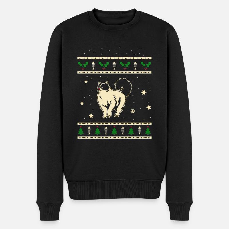Ragdoll Weihnachtsgeschenk - Männer Premium Bio Pullover - Schwarz