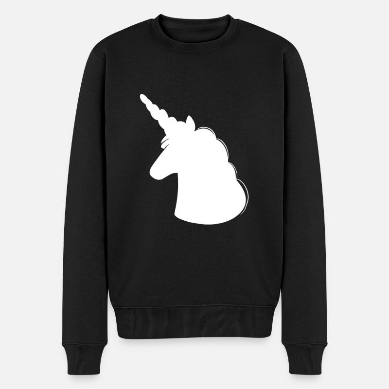Einhorn Unicorn - Männer Premium Bio Pullover - Schwarz