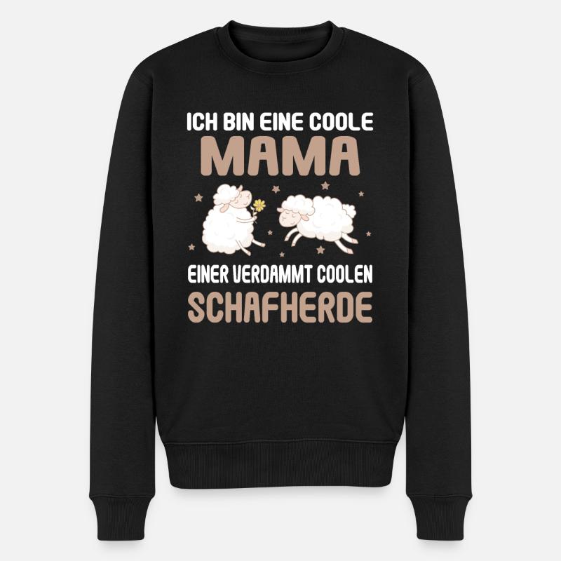 Coole Mama Coolen Schafherde Familie Kinder - Männer Premium Bio Pullover - Schwarz