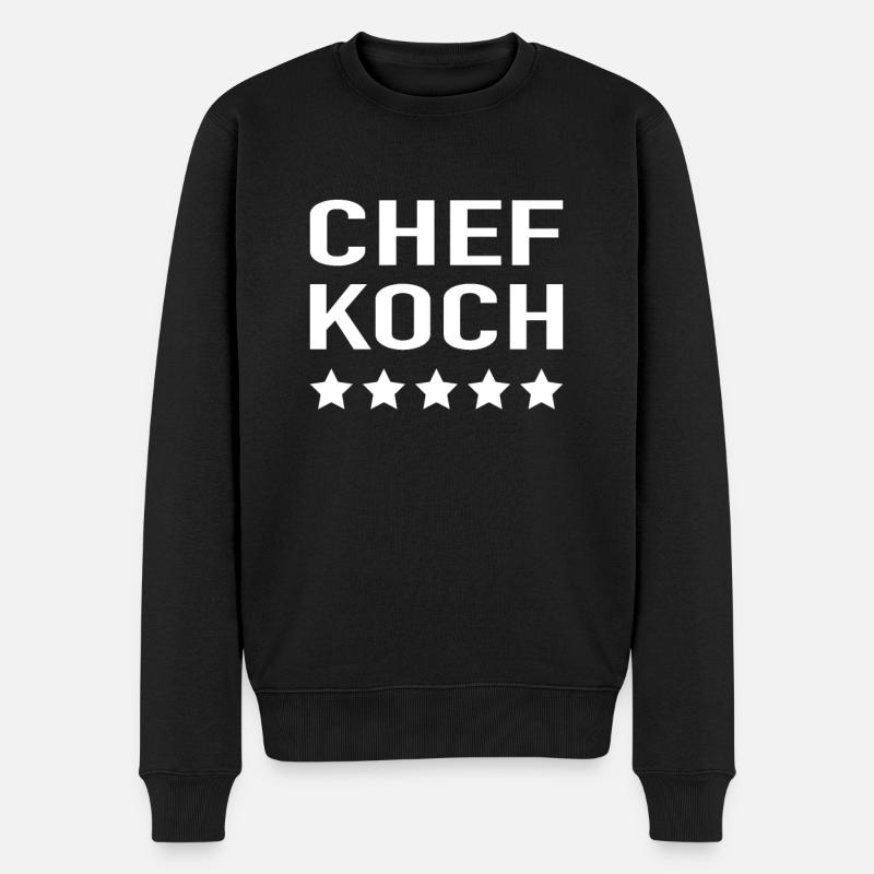 Chef Koch 5 Sterne Kochen Meisterkoch Geschenk - Männer Premium Bio Pullover - Schwarz