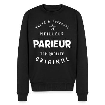 Parieur cadeau drôle paris sportifs homme tshirt - Pull Premium bio Homme - noir - Devant - Nico (187cm)