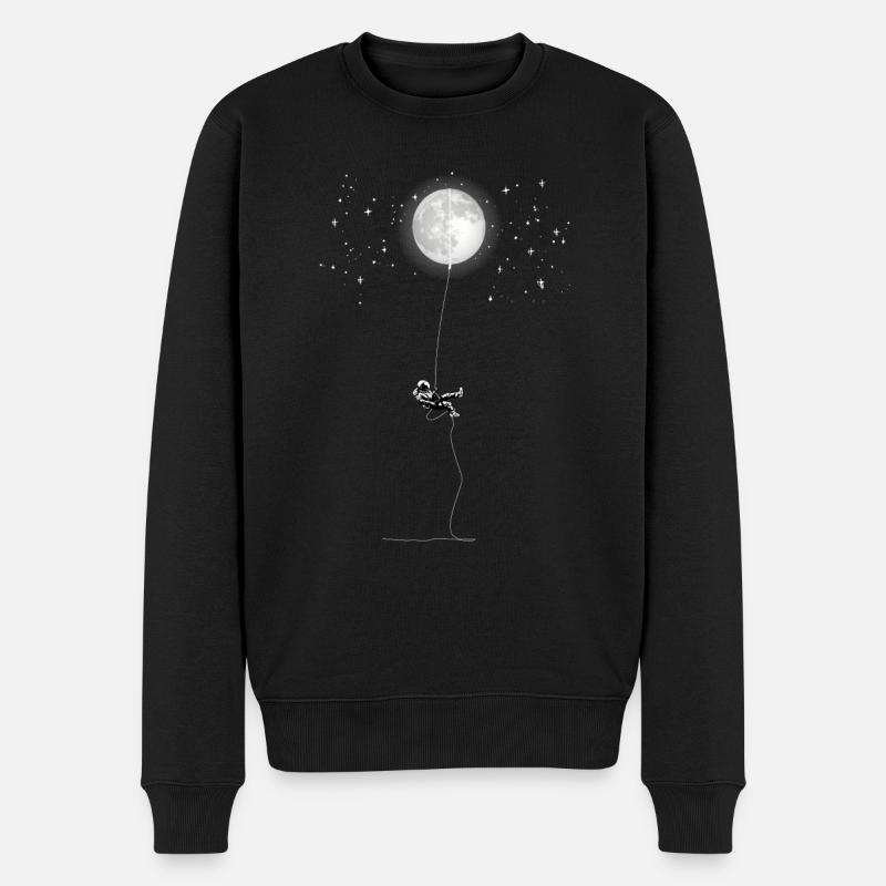 Astronaut Mond Klettern Universum Planeten Rakete - Männer Premium Bio Pullover - Schwarz