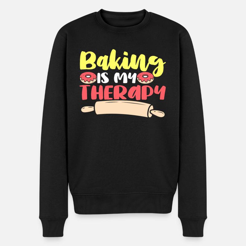 Baking Therapy Backen Beignets - Pull Premium bio Homme - noir