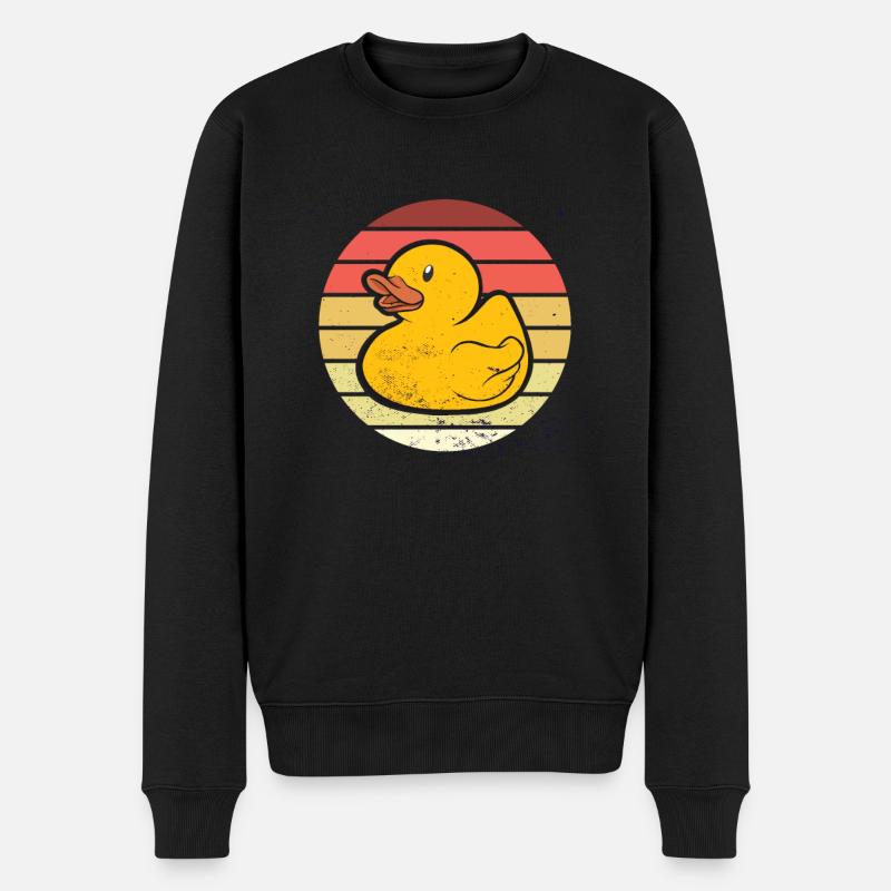 Vintage Quietscheente - Männer Premium Bio Pullover - Schwarz