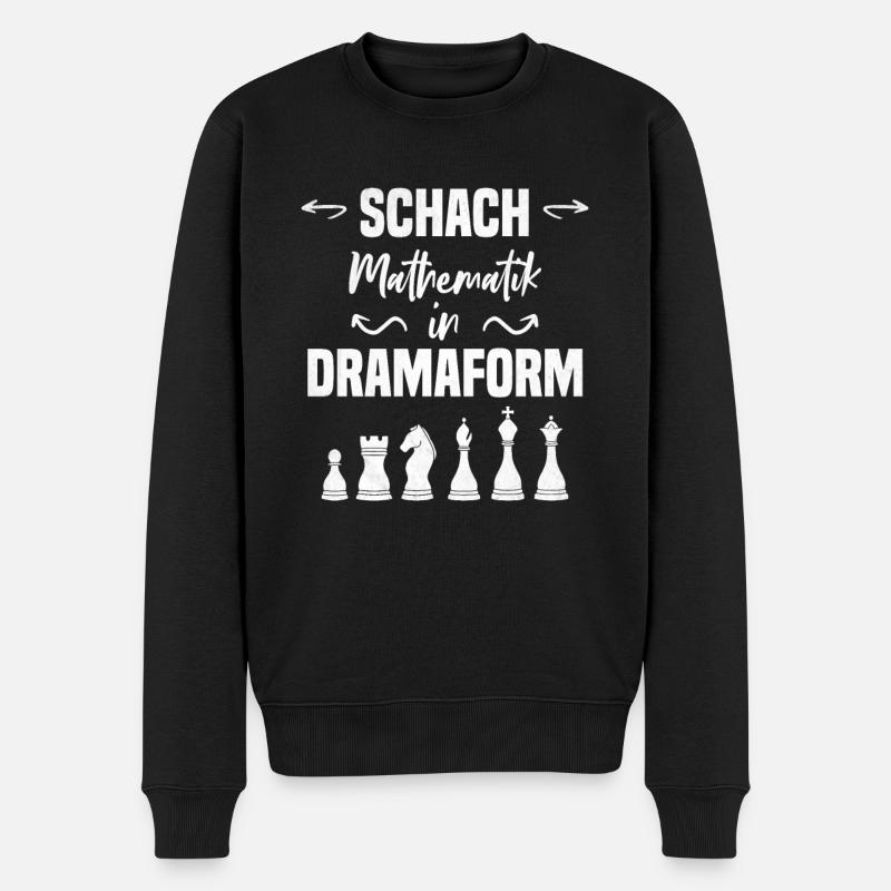 Schach Mathematik In Dramaform Schachspieler - Männer Premium Bio Pullover - Schwarz