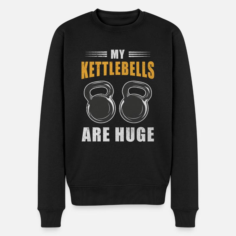 My Kettlebells Are Huge Hantel Intervall Training - Männer Premium Bio Pullover - Schwarz