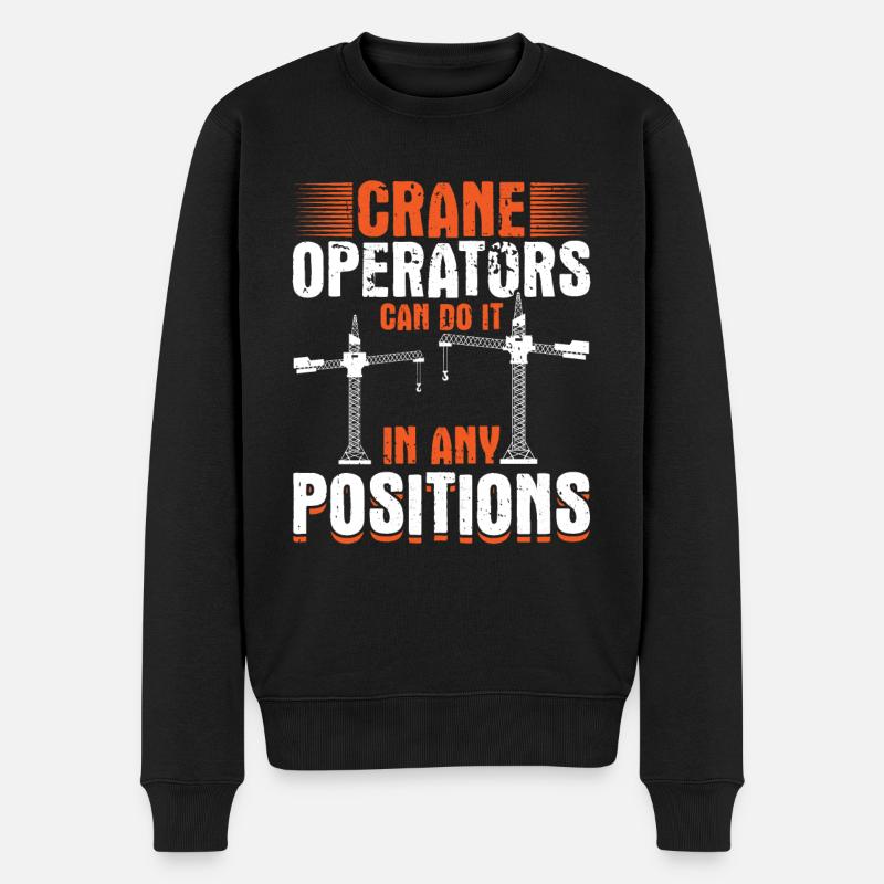Les grutiers le font à chaque position Camions-grues - Pull Premium bio Homme - noir