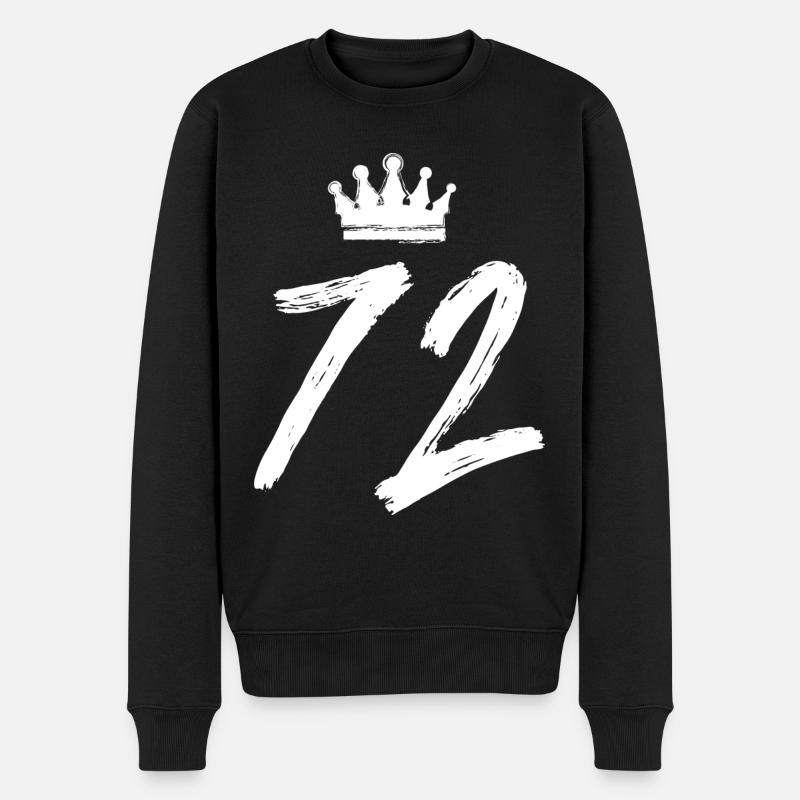 72 Couronne numérique - Pull Premium bio Homme - noir