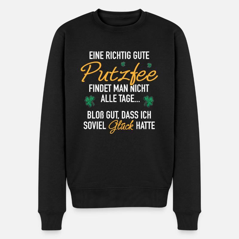 Gute Putzfee Glück Beziehung Ehemann Ehefrau - Männer Premium Bio Pullover - Schwarz