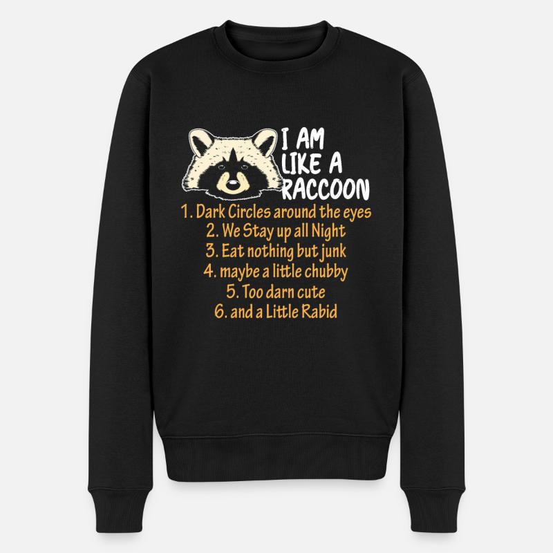 Waschbär Definition Nagetier Pandas Possum - Männer Premium Bio Pullover - Schwarz