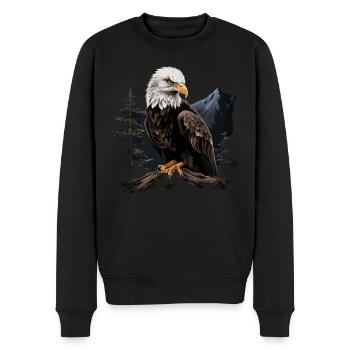 Forêt animale d’aigle à tête blanche - Pull Premium bio Homme - noir - Devant - Nico (187cm)