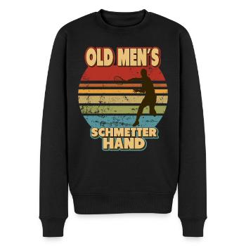 Tennis old men´s Schmetterhand retro vintage opa - Männer Premium Bio Pullover - Schwarz - Vorne - Nico (187cm)