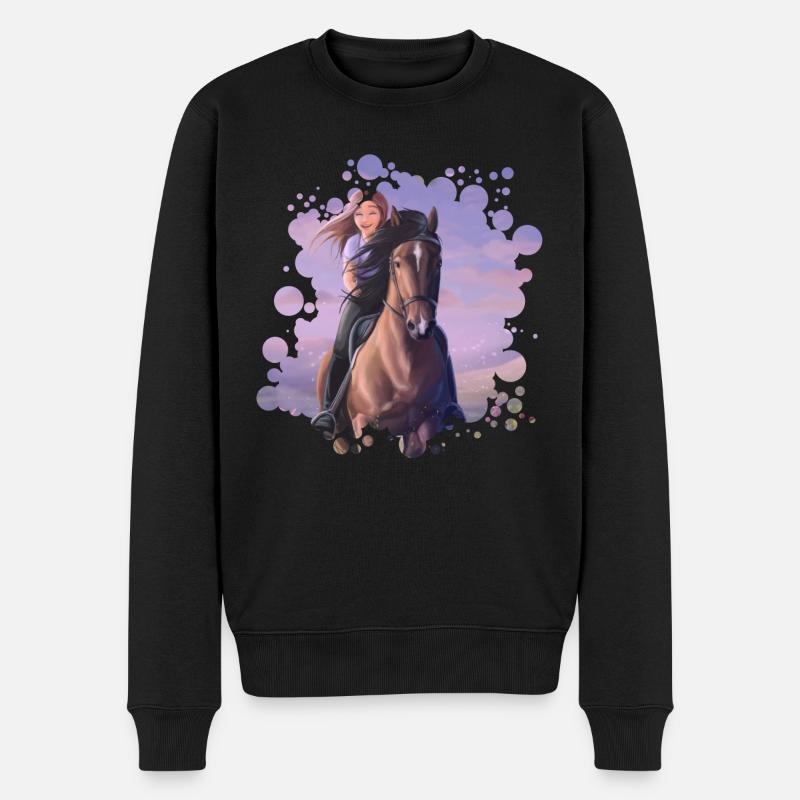 Balade à cheval en journée - Pull Premium bio Homme - noir