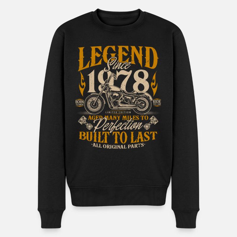 Legende seit 1978 Motorrad Geburtstag Geschenk - Männer Premium Bio Pullover - Schwarz