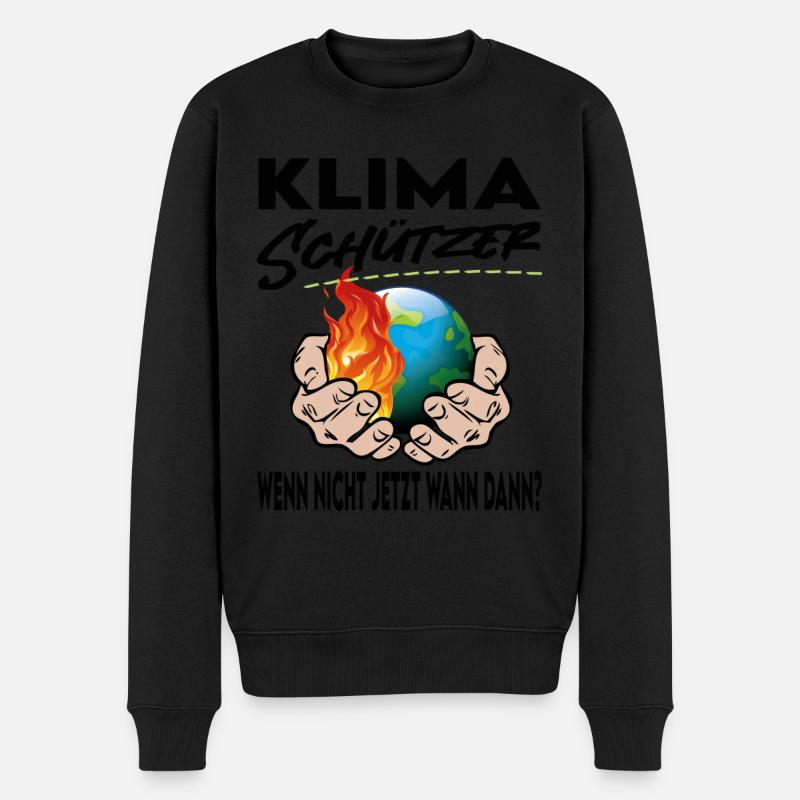 Klimaschützer Wenn nicht jetzt wann dann - Männer Premium Bio Pullover - Schwarz