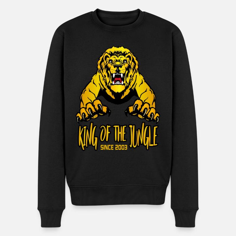 Geburtstag 2003 20 Löwe Lion King of Jungle - Männer Premium Bio Pullover - Schwarz