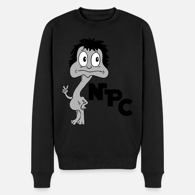 Sprüche Lustige Comic NPC - Männer Premium Bio Pullover - Schwarz