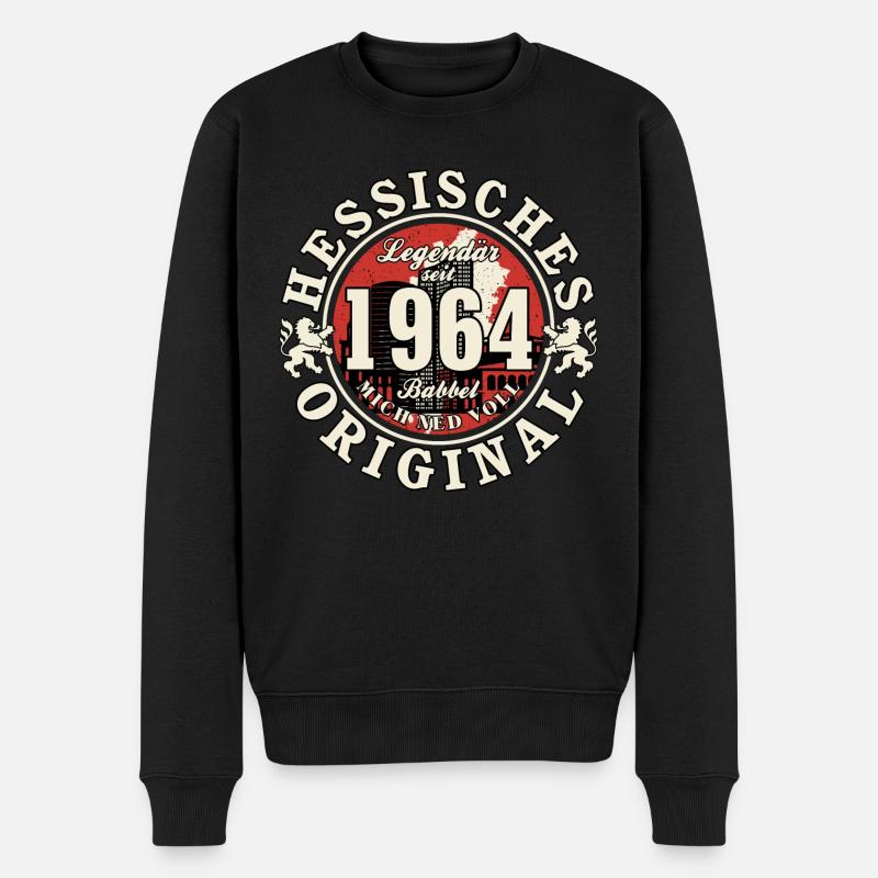 60. Geburtstag 2024 Hessisches Original Geschenk - Männer Premium Bio Pullover - Schwarz