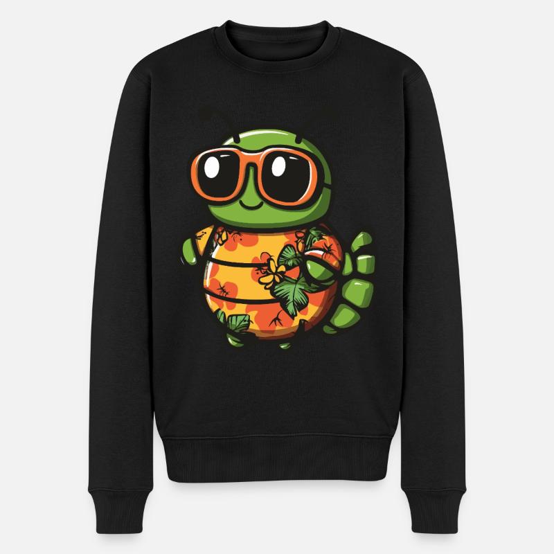 Wurm Lustig Sommer - Männer Premium Bio Pullover - Schwarz