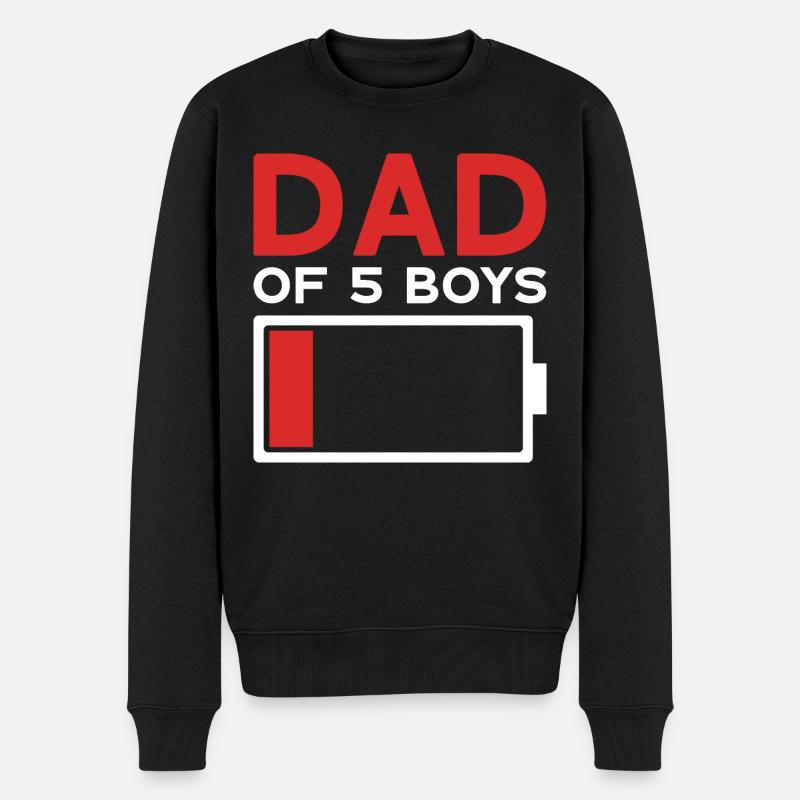 DAD OF 5 BOYS - Männer Premium Bio Pullover - Schwarz