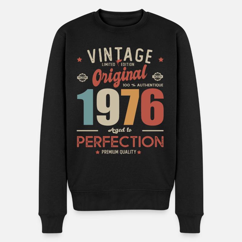 Vintage Original 1976 Geburtstagsgeschenk 47 Jahre - Männer Premium Bio Pullover - Schwarz
