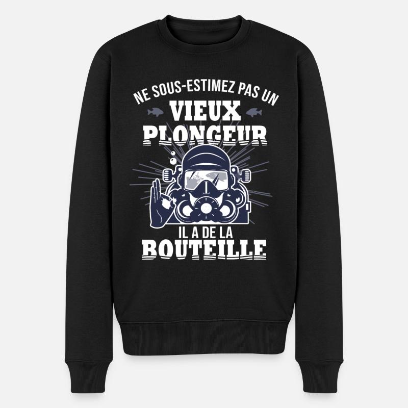 Anniversaire plongée un vieux plongeur drôle - Pull Premium bio Homme - noir