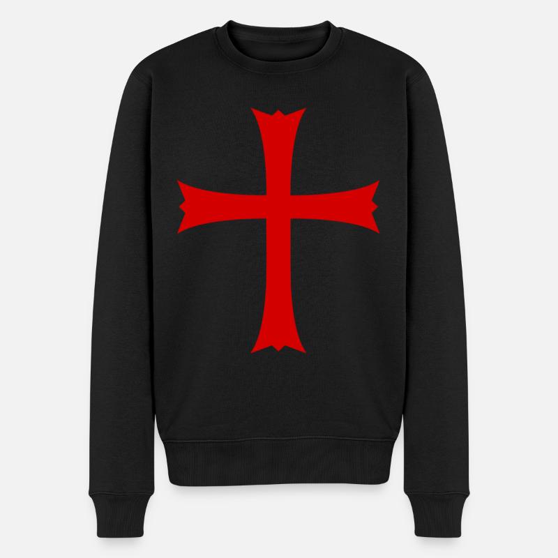 Jerusalem kreuz Jerusalemkreuz - Männer Premium Bio Pullover - Schwarz